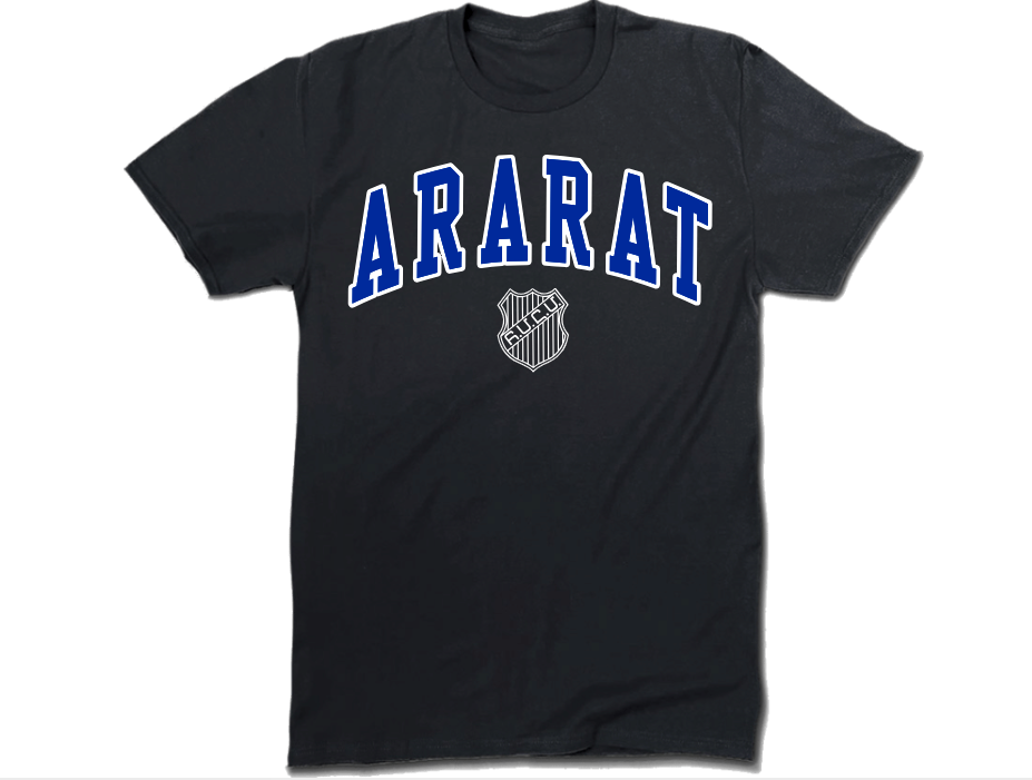 Short sleeves over size two colors ARARAT print  black T-shirt